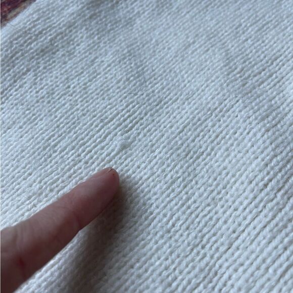Cozy vintage White Knit American South Side Alpaca wool Cardigan with pockets - Picture 10 of 14